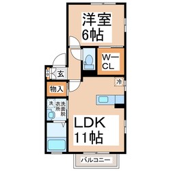 ガウディ高平Ａの物件間取画像